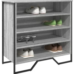 Huishoudelijke Benodigdheden*vidaXL Schoenenkast 80x38x78 cm bewerkt hout eikenkleurig Grijs sonoma