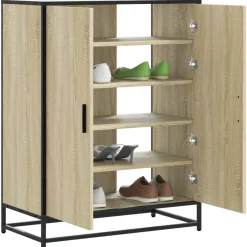 Schoenenkast 75x38x97,5 cm bewerkt hout en metaal>vidaXL Online
