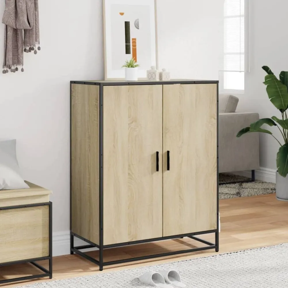 Schoenenkast 75x38x97,5 cm bewerkt hout en metaal>vidaXL Online