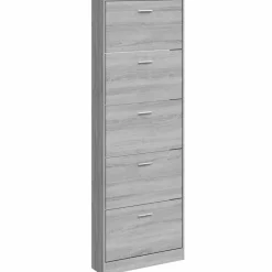 Schoenenkast 59x17x169 cm bewerkt hout eikenkleur>vidaXL Online