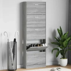 Schoenenkast 59x17x169 cm bewerkt hout eikenkleur>vidaXL Online
