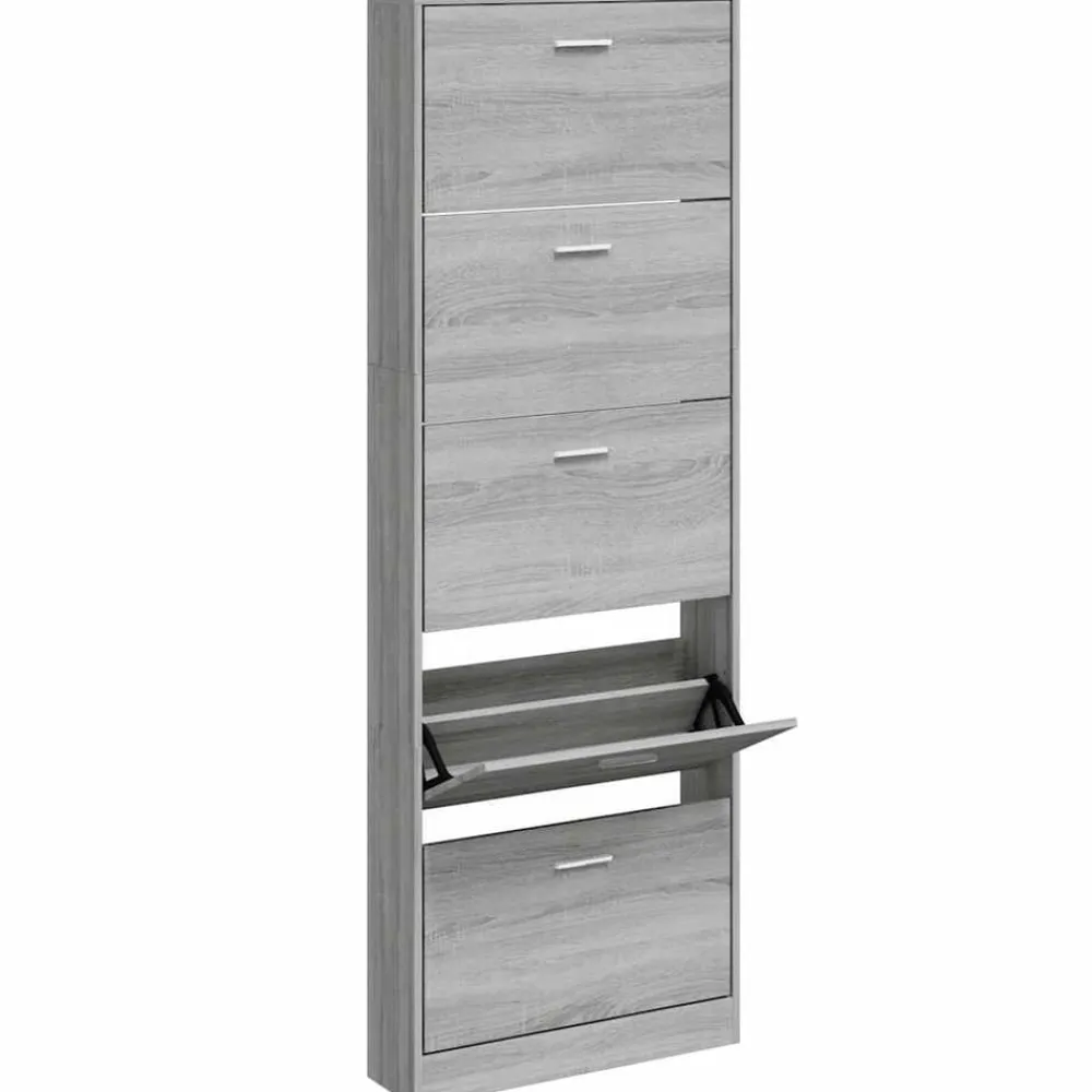 Schoenenkast 59x17x169 cm bewerkt hout eikenkleur>vidaXL Online