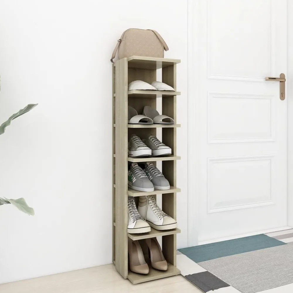 Schoenenkast 27,5x27x102 cm bewerkt hout kleurig>vidaXL Sale