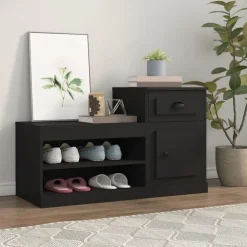 Huishoudelijke Benodigdheden*vidaXL Schoenenkast 100x42x60 cm bewerkt hout Zwart