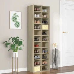 Schoenenkast 54x34x183 cm bewerkt hout kleurig>vidaXL Hot