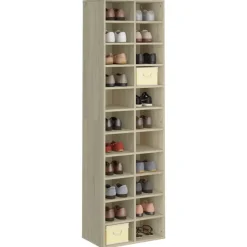 Schoenenkast 54x34x183 cm bewerkt hout kleurig><noscript><img width=