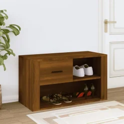 Huishoudelijke Benodigdheden*vidaXL Schoenenkast 80x35x45 cm bewerkt hout bruin eikenkleur