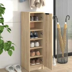 Huishoudelijke Benodigdheden|Kasten & Opbergmeubelen*vidaXL Schoenenkast 30x35x100 cm bewerkt hout kleurig Sonoma eiken