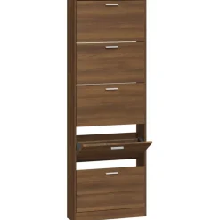 Huishoudelijke Benodigdheden*vidaXL Schoenenkast 59x17x169 cm bewerkt hout bruin eikenkleur