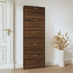 Huishoudelijke Benodigdheden*vidaXL Schoenenkast 59x17x169 cm bewerkt hout bruin eikenkleur