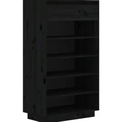 Huishoudelijke Benodigdheden*vidaXL Schoenenkast 60x34x105 cm massief grenenhout Zwart
