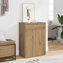 Huishoudelijke Benodigdheden*vidaXL Schoenenkast 60x35x84 cm bewerkt hout artisanaal eikenkleur artisanaal eikenkleurig