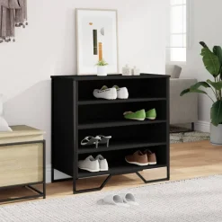 Huishoudelijke Benodigdheden*vidaXL Schoenenkast 80x38x78 cm bewerkt hout Zwart