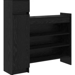 Huishoudelijke Benodigdheden*vidaXL Schoenenkast 100,5 x 28 x 100 cm Bewerkt hout Zwart eiken
