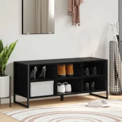 Huishoudelijke Benodigdheden*vidaXL Schoenenkast 100 x 35 x 44 cm Bewerkt hout Zwart eiken