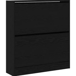 Huishoudelijke Benodigdheden*vidaXL Schoenenkast 80 x 21 x 87,5 cm Bewerkt hout Zwart eiken