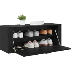 Huishoudelijke Benodigdheden*vidaXL Schoenenkast 100 x 35 x 38 cm Bewerkt hout Zwart eiken
