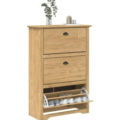 Schoenenrek BODO 80 x 35 x 118 cm Bewerkt hout><noscript><img width=