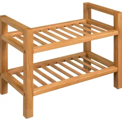 Schoenenrek met 2 schappen 50x27x40 cm massief eikenhout>vidaXL Outlet