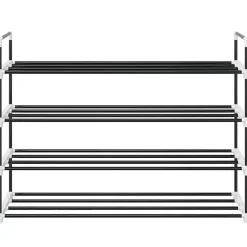 Schoenenrek met 4 schappen metaal en kunststof zwart><noscript><img width=