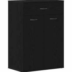 Huishoudelijke Benodigdheden*vidaXL Schoenenrek met lade 60 x 35 x 84 cm Bewerkt hout Zwart eiken