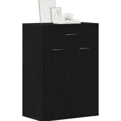 Huishoudelijke Benodigdheden*vidaXL Schoenenrek met lade 60 x 35 x 84 cm Bewerkt hout Zwart eiken