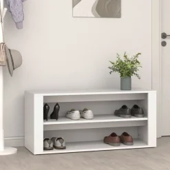 Huishoudelijke Benodigdheden*vidaXL Schoenenrek 100x35x45 cm bewerkt hout Wit