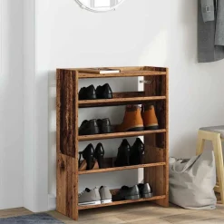 Huishoudelijke Benodigdheden*vidaXL Schoenenrek 60x25x81 cm bewerkt hout kleurig Oud hout