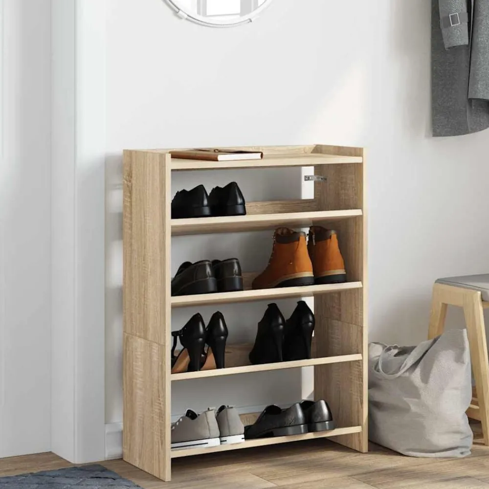 Schoenenrek 60x25x81 cm bewerkt hout kleurig>vidaXL Outlet