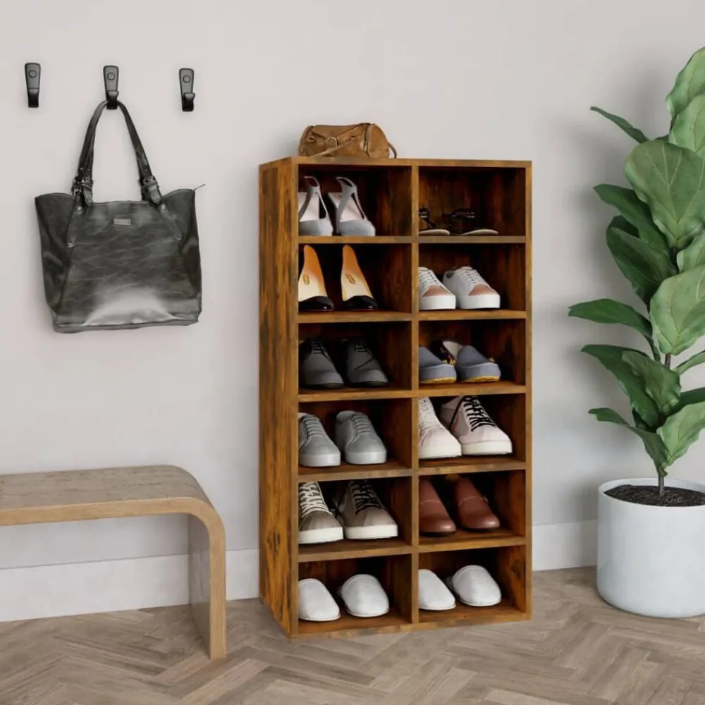 Schoenenrek 54x34x100,5 cm bewerkt hout kleurig>vidaXL Online