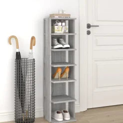 Huishoudelijke Benodigdheden*vidaXL Schoenenrek 27,5x27x102 cm bewerkt hout Grijs sonoma