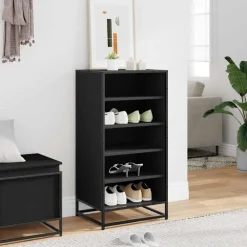 Huishoudelijke Benodigdheden*vidaXL Schoenenrek 48x38x97,5 cm bewerkt hout Zwart