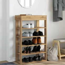 Huishoudelijke Benodigdheden*vidaXL Schoenenrek 60x30x98 cm bewerkt hout artisanaal eikenkleur artisanaal eikenkleurig