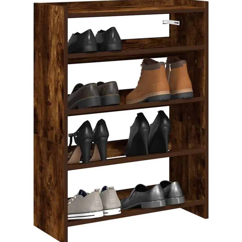 Huishoudelijke Benodigdheden*vidaXL Schoenenrek 60x25x81 cm bewerkt hout kleurig Gerookt eiken