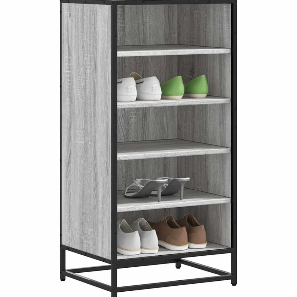 Huishoudelijke Benodigdheden*vidaXL Schoenenrek 48x38x97,5 cm bewerkt hout eikenkleur Grijs sonoma