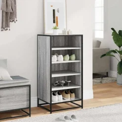 Huishoudelijke Benodigdheden*vidaXL Schoenenrek 48x38x97,5 cm bewerkt hout eikenkleur Grijs sonoma