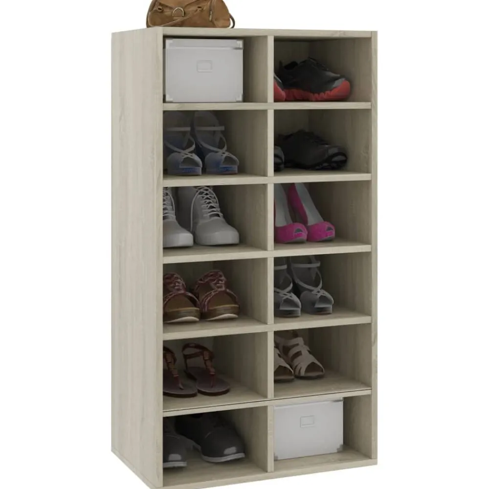 Schoenenrek 54x34x100,5 cm bewerkt hout kleurig>vidaXL New