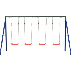 Buitenspeelgoed*vidaXL Schommelset met 4 schommels Rood