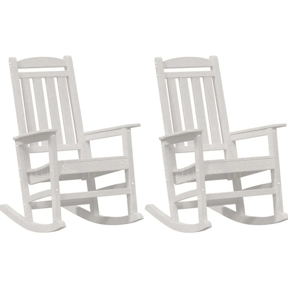 Tuinmeubelen*vidaXL Schommelstoel 2 pcs 92 x 70 x 108 cm Polyetheen Wit