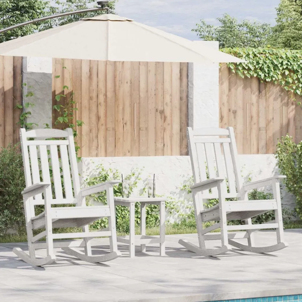 Tuinmeubelen*vidaXL Schommelstoel 2 pcs 92 x 70 x 108 cm Polyetheen Wit