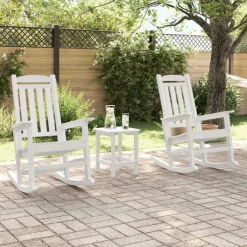 Tuinmeubelen*vidaXL Schommelstoel 2 pcs 92 x 70 x 108 cm Polyetheen Wit
