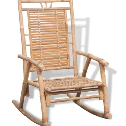 Stoelen*vidaXL Schommelstoel bamboe
