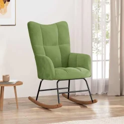 Stoelen*vidaXL Schommelstoel fluweel Lichtgroen