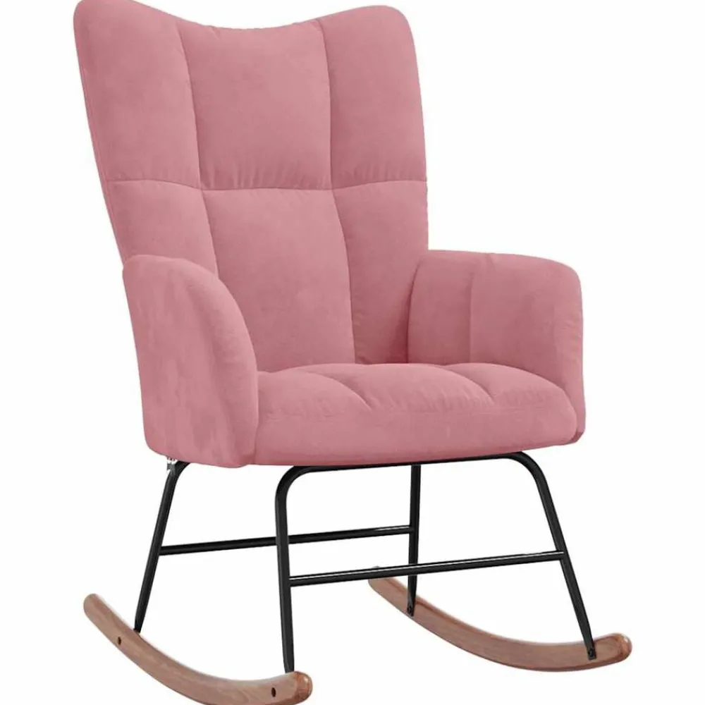Stoelen*vidaXL Schommelstoel fluweel Roze