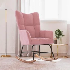 Stoelen*vidaXL Schommelstoel fluweel Roze