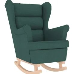 Stoelen*vidaXL Schommelstoel 74x90x102 cm stof Donkergroen