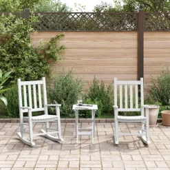 Stoelen*vidaXL Schommelstoelen 2 st voor kinderen massief populierenhout Wit