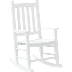 Stoelen*vidaXL Schommelstoelen 2 st voor kinderen massief populierenhout Wit