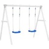 Buitenspeelgoed*vidaXL Schommelzitjes 2 st met touwen 37x15 cm polyetheen blauw