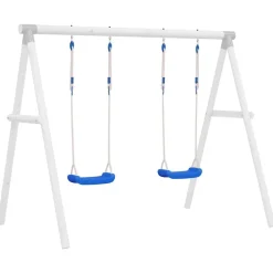 Buitenspeelgoed*vidaXL Schommelzitjes 2 st met touwen 37x15 cm polyetheen blauw